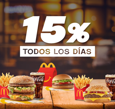 ¡Ahorrá 15% en tu Cajita Feliz, combos Cuarto de Libra, Big Mac y Cono helado!