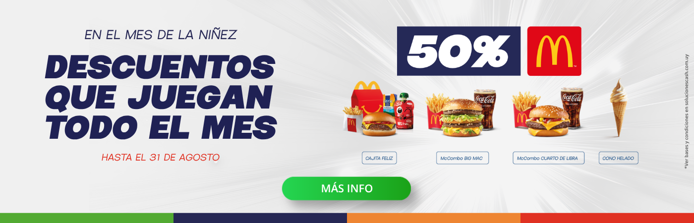 Mes de la niñez - 50% en Mcdonald´s