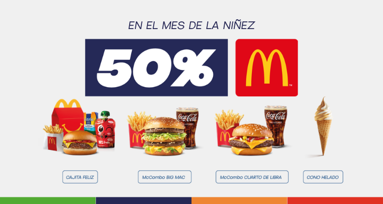 Mes de la niñez - 50% en Mcdonald´s